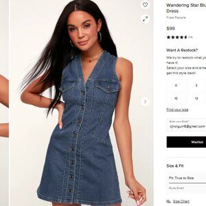 Free People Denim Mini Button-Up Dress